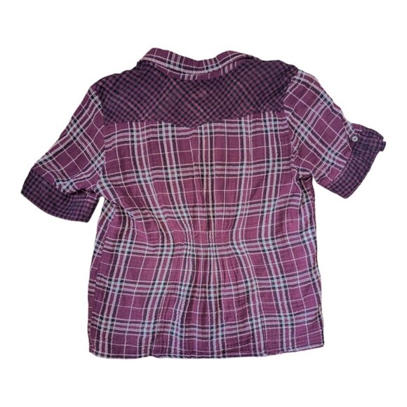LE GRENIER| Women Dark Purple Magenta Blouse Shirt Pearly Buttons |Size: Medium - Picture 5 of 6